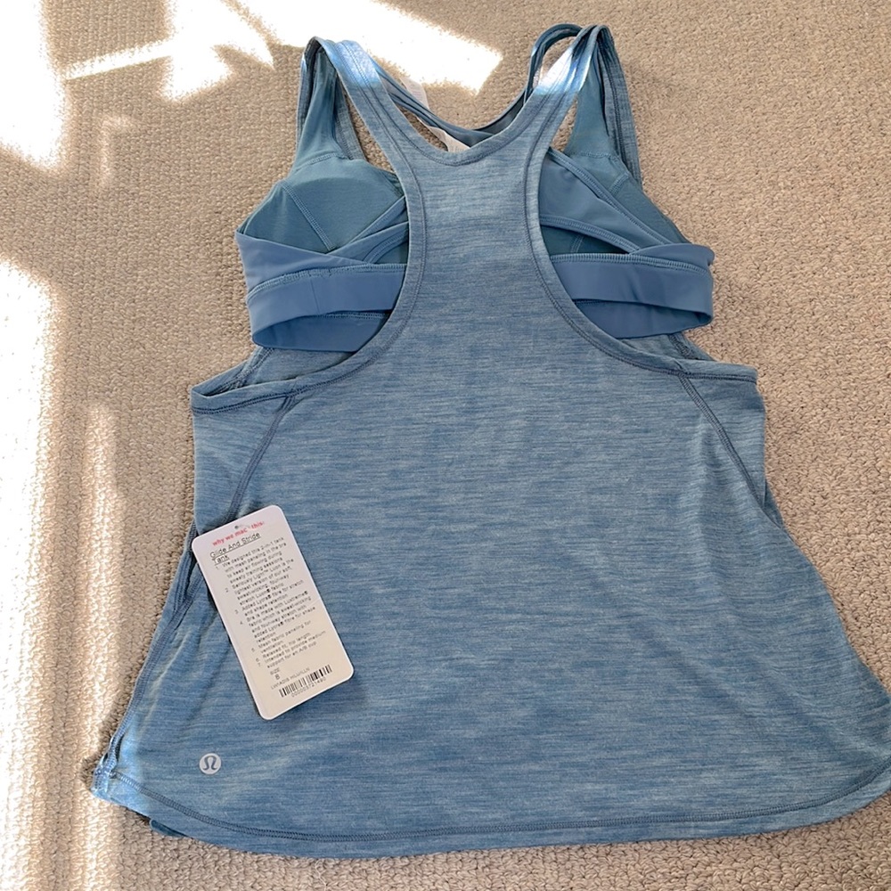 Lululemon glide and stride tank, built in sports bra